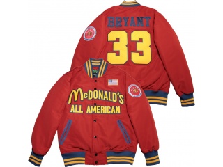 Kobe Bryant 33 McDonald's All American Satin Jacket Red