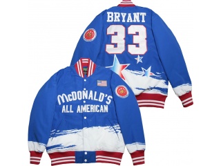 Kobe Bryant 33 McDonald's All American Satin Jacket Blue