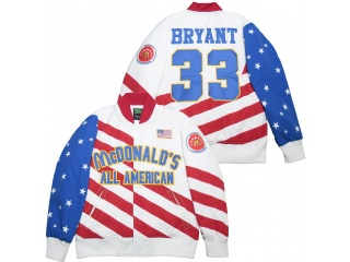 Kobe Bryant 33 McDonald's All American Satin Jacket White