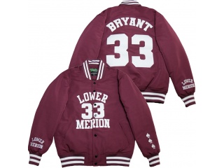 Kobe Bryant 33 Lower Merion Satin Jacket All Red