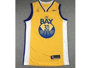 Golden State Warriors #30 Stephen Curry The Bay Jersey Yellow