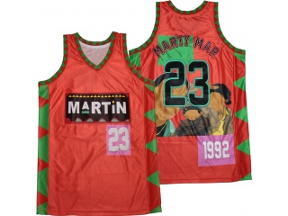 Marty Mar #23 Martin Basketball Jersey Red