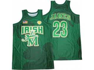 Lebron James #23 Fighting Irish Fashion Basketball Jersey Green