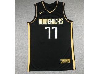 Dallas Mavericks #77 Luka Doncic 2021 Jersey Black Golden