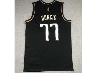 Dallas Mavericks #77 Luka Doncic 2021 Jersey Black Golden