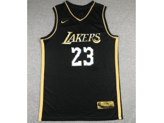 Los Angeles Lakers #23 LeBron James 2021 Jersey Black Golden