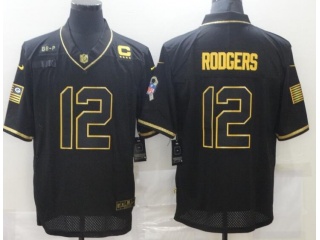 Green Bay Packers #12 Aaron Rodgers Anthracite Limited Jersey Black Golden