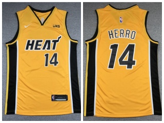 Nike Miami Heat #14 Tyler Herro 2021 Earned Jersey Yellow