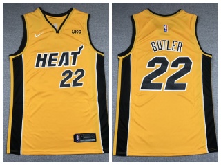 Nike Miami Heat #22 Jimmy Butler 2021 Earned Jersey Yellow