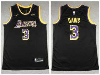 Nike Los Angeles Lakers #3 Anthony Davis 2021 Earned Jersey Black 