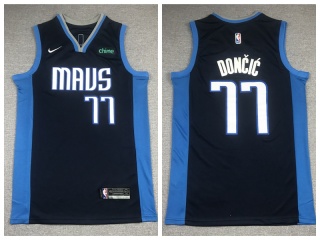 Nike Dallas Mavericks #77 Luka Doncic 2021 Earned Jersey Navy Blue
