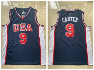 Team USA #9 Vince Carter 2000 Basketball Jersey Blue