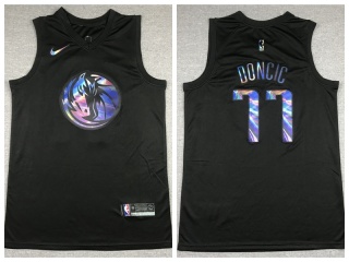 Nike Dallas Mavericks #77 Luka Doncic 2021 HWC Jersey Iridescent Black