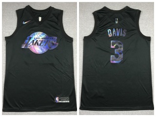 Nike Los Angeles Lakers #3 Anthony Davis 2021 HWC Jersey Iridescent Black