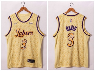 Nike Los Angeles Lakers #3 Anthony Davis 2021 Jersey Cream