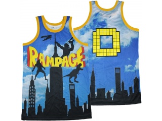 Rampage The Vide Game #0 Basketball Jersey Blue