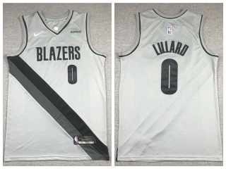 Nike Portland Trail Blazers #0 Damian Lillard 2021 Earned Jersey Gray