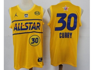 Jordan Golden State Warriors #30 Stephen Curry 2021 All Star Jersey Yellow