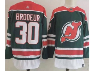 New Jersey Devils #30 Martin Brodeur Retro Hockey Jersey Green
