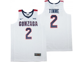 Gonzaga Bulldogs #2 Drew Timme Basketball Jersey White