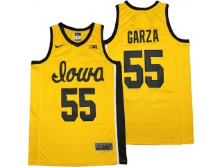 Iowa Hawkeyes #55 Luka Garza Basketball Jersey Yellow