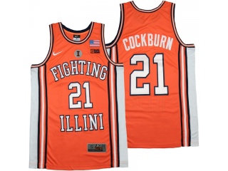 Illinois Fighting Illini #21 Kofi Cockburn College Basketball Jersey Orange