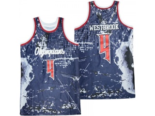 Russell Westbrook #4 Olympians H.S. Basketball Jersey Navy Blue