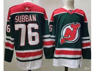 Adidas New Jersey Devils #76 P.K. Subban Retro Jersey Green