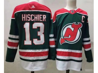 Adidas New Jersey Devils #13 Nico Hischier Retro Jersey Green 