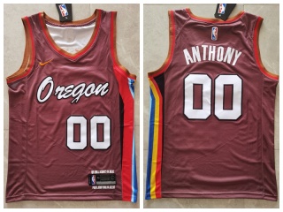 Nike Portland Trail Blazers #00 Carmelo Anthony 2021 City Jersey Brown