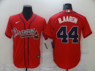 Nike Atlanta Braves #44 Hank Aaron Cool Base Jersey Red