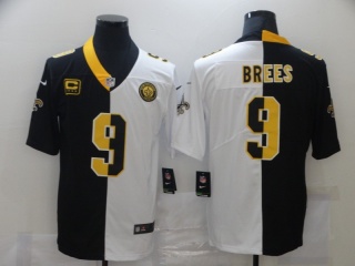 New Orleans Saints #9 Drew Brees Split Limited Jersey White/Black