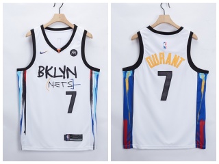 Nike Brooklyn Nets #7 Kevin Durant 2021 White City Jersey
