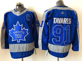 Adidas Toronto Maple #91 John Tavares Retro Jersey Blue 