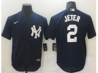 Nike New York Yankees #2 Derek Jeter Cool Base Jersey Blue