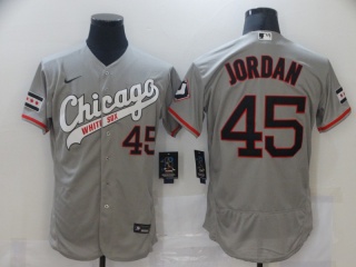 Nike Chicago White Sox #45 Michael Jordan Flexbase Jersey Grey Throwback 