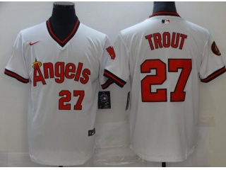 Nike Los Angeles Angels #27 Mike Trout Pullover Jersey White