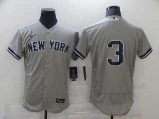 Nike New York Yankees #3 Babe Ruth Without Name Flexbase Jersey Gray