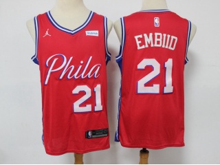 Jordan Philadelphia 76ers #21 Joel Embiid Jersey Red