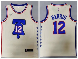 Nike Philadelphia 76ers #12 Tobias Harris 2021 Earned Jersey Cream