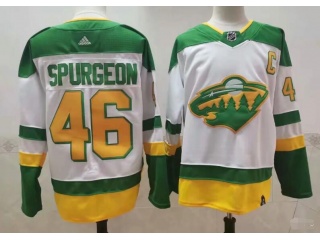 Adidas Minnesota Wild #46 Jared Spurgeon Retro Jersey White