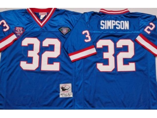 Buffalo Bills #32 O.J. Simpson Throwback 75th Jerseys Blue