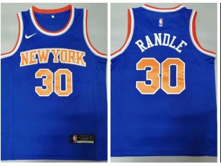 Nike New York Knicks #30 Julius Randle Jersey Blue
