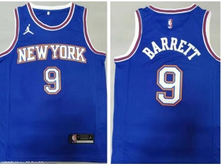 Jordan New York Knicks #9 RJ Barrett Jersey Blue With White Number