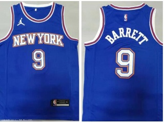 Jordan New York Knicks #9 RJ Barrett Jersey Blue With White Number 