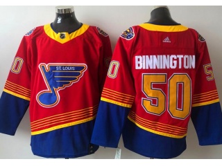 Adidas St.Louis Blues #50 Jordan Binnington Retro Jersey Red