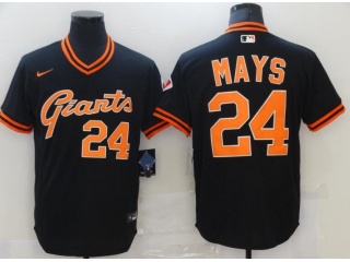 Nike San Francisco Giants #24 Willie Mays Throwback Jersey Black