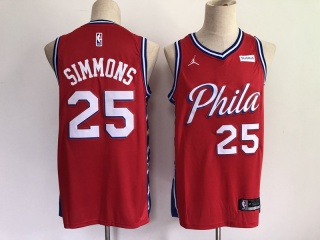Jordan Philadelphia 76ers #25 Ben Simmons Jersey Red