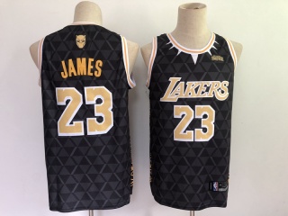 Black Panther x Los Angeles Lakers #23 Lebron James Limited Jersey Black