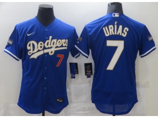 Nike Los Angeles Dodgers #7 Julio Urias 2021 Gold Program Flexbase Jersey Blue